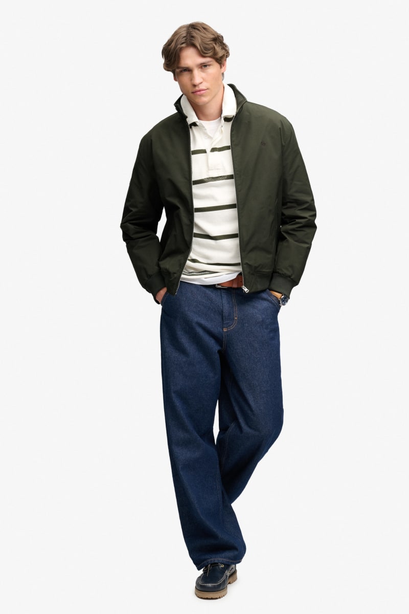 Superdry Campus Padded Harrington Jacket - Surplus Goods Olive Green