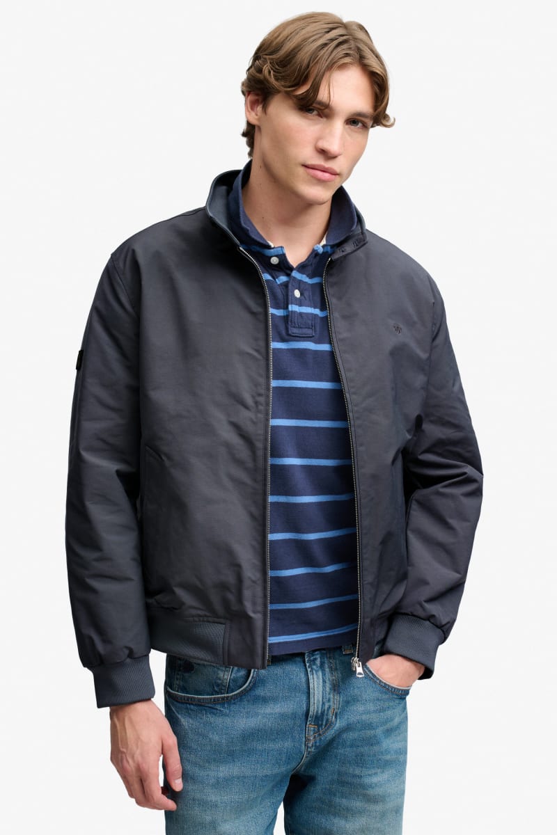 Superdry M5012483A Campus Padded Harrington Jacket Slate Blue
