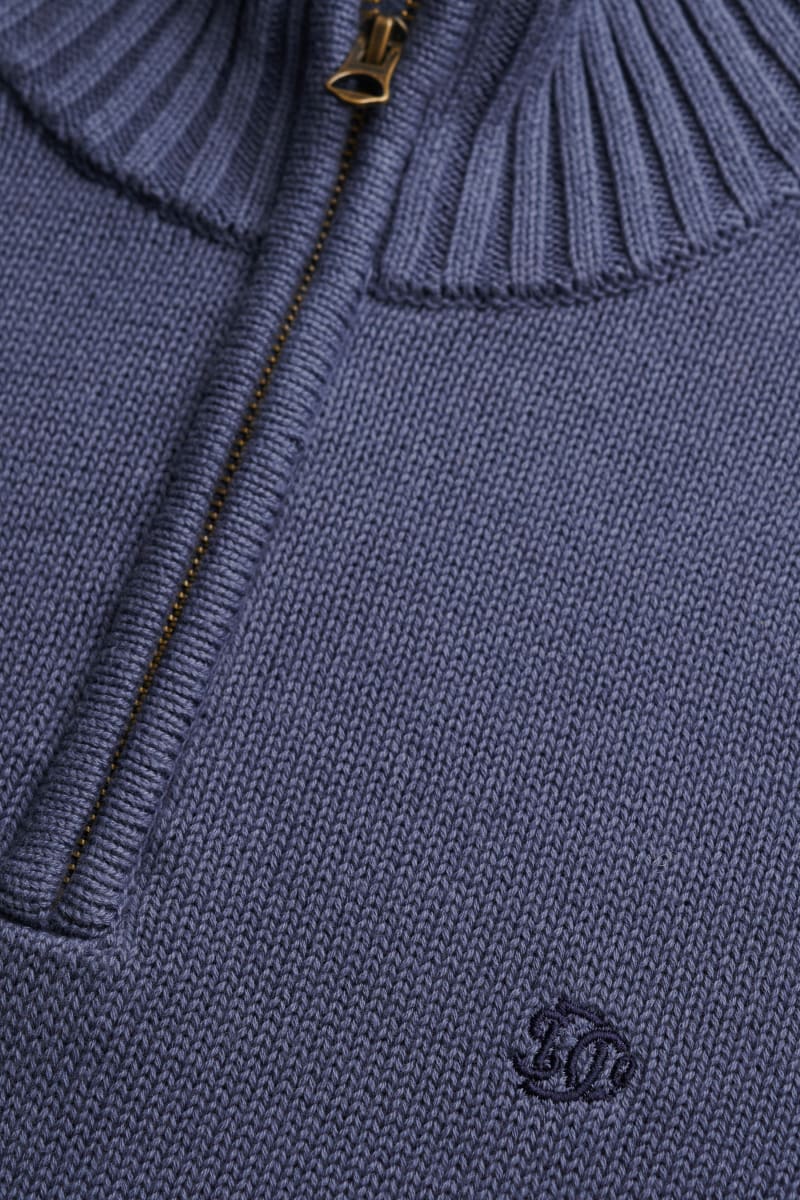 Superdry M6110764A Cotton Half Zip Knit Jumper Soft Navy