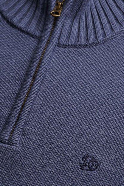 Superdry M6110764A Cotton Half Zip Knit Jumper Soft Navy