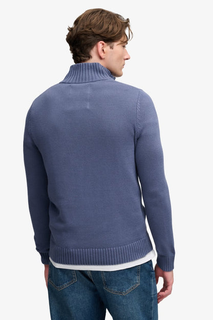 Superdry M6110764A Cotton Half Zip Knit Jumper Soft Navy