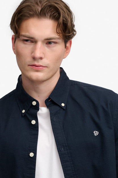 Superdry Preppy Oxford Long Sleeve Shirt - Eclipse Navy