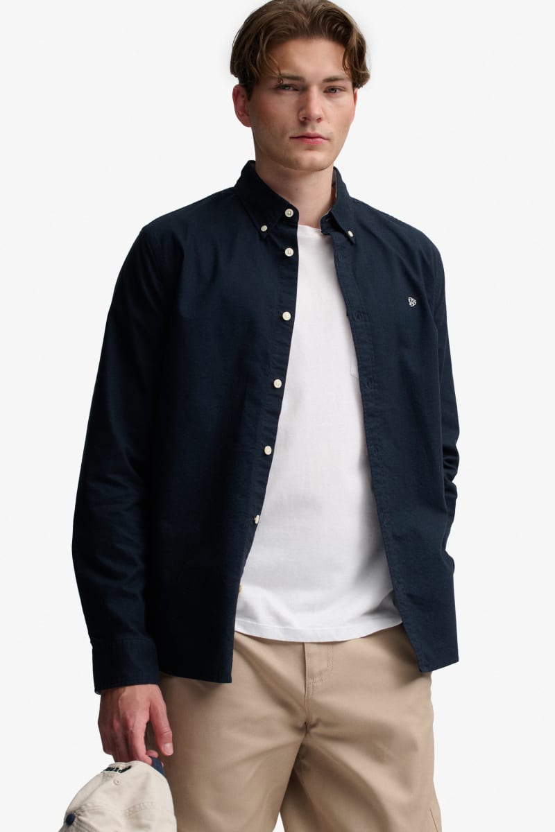 Superdry Preppy Oxford Long Sleeve Shirt - Eclipse Navy