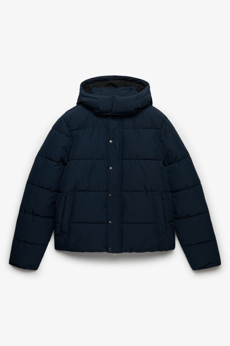 Superdry Premium Hooded Puffer Jacket - Eclipse Navy