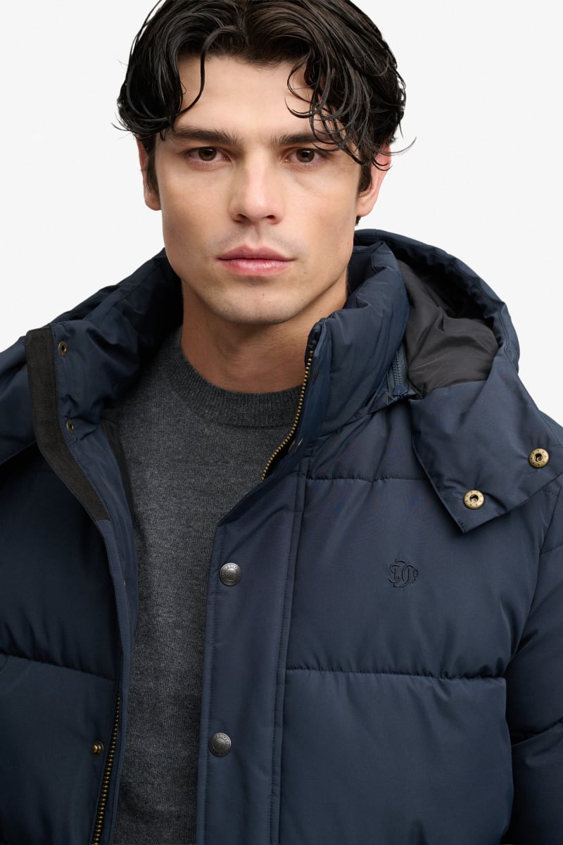 Superdry Premium Hooded Puffer Jacket - Eclipse Navy