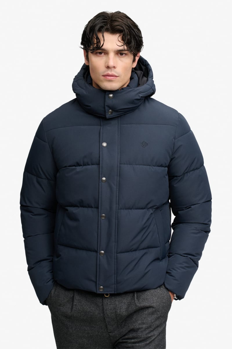Superdry Premium Hooded Puffer Jacket - Eclipse Navy