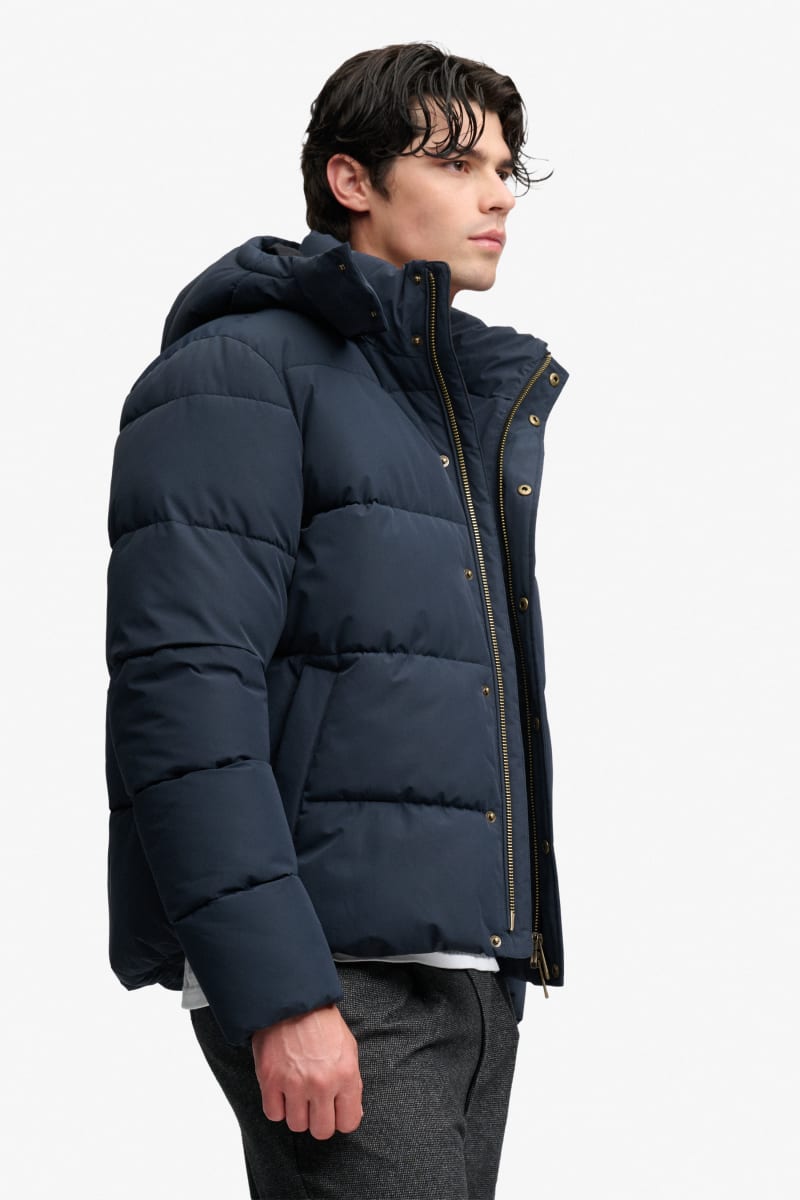Superdry Premium Hooded Puffer Jacket - Eclipse Navy