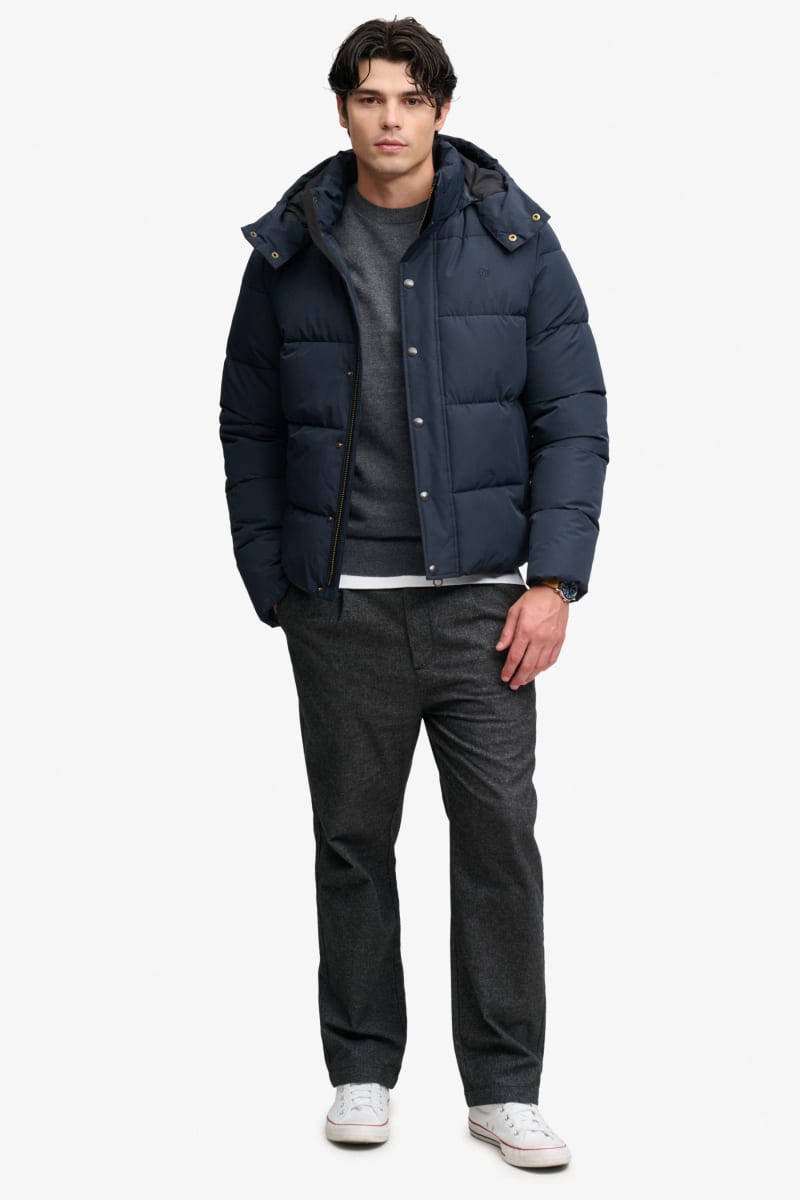Superdry Premium Hooded Puffer Jacket - Eclipse Navy