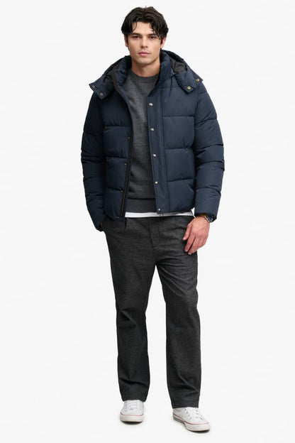 Superdry Premium Hooded Puffer Jacket - Eclipse Navy