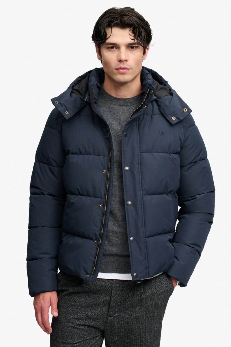 Superdry Premium Hooded Puffer Jacket - Eclipse Navy