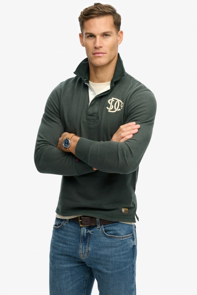 Superdry Vintage Athletic Rugby - Eagle Green