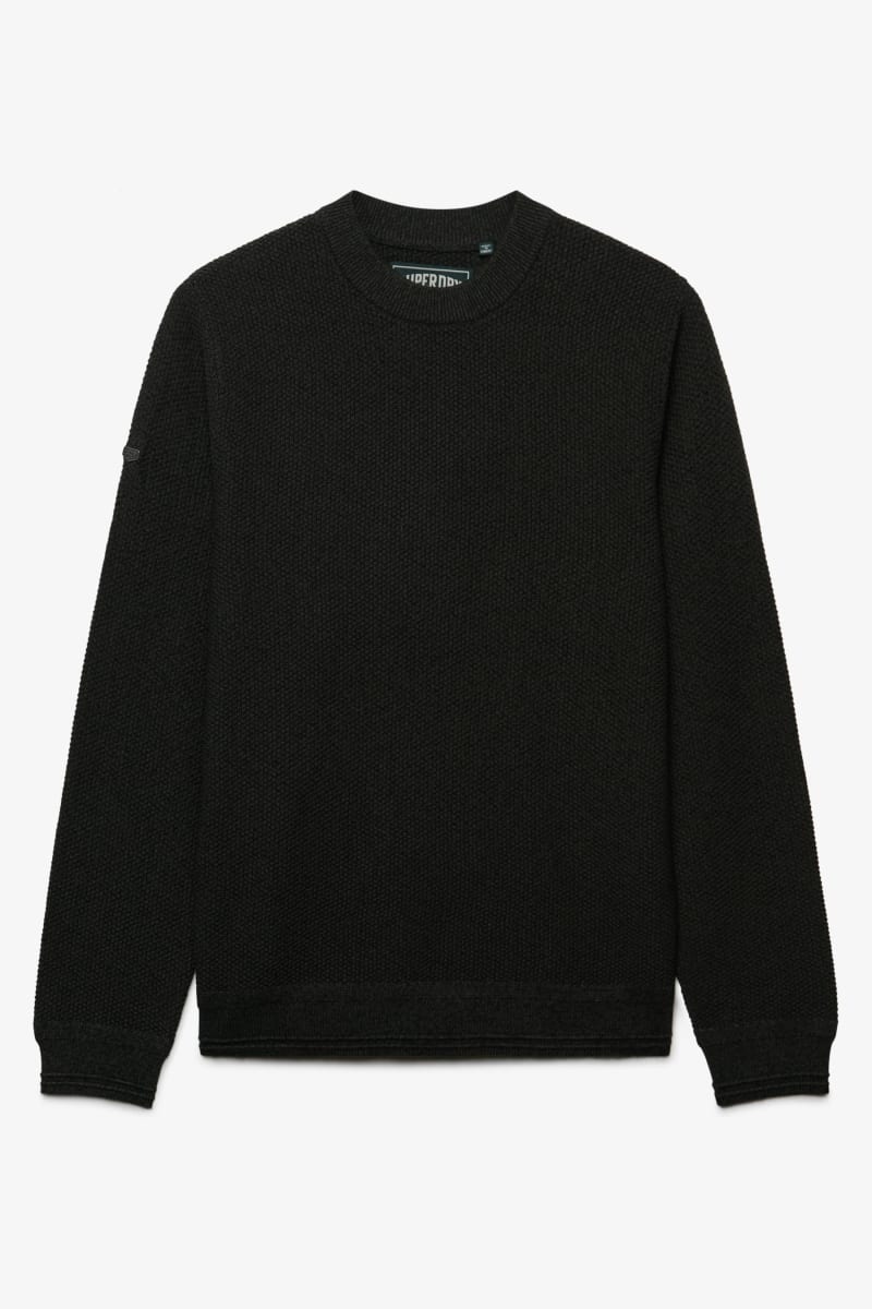 Superdry Texture Knit Jumper - Black Twist
