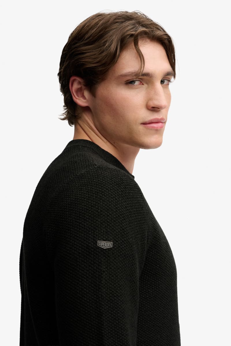 Superdry Texture Knit Jumper - Black Twist