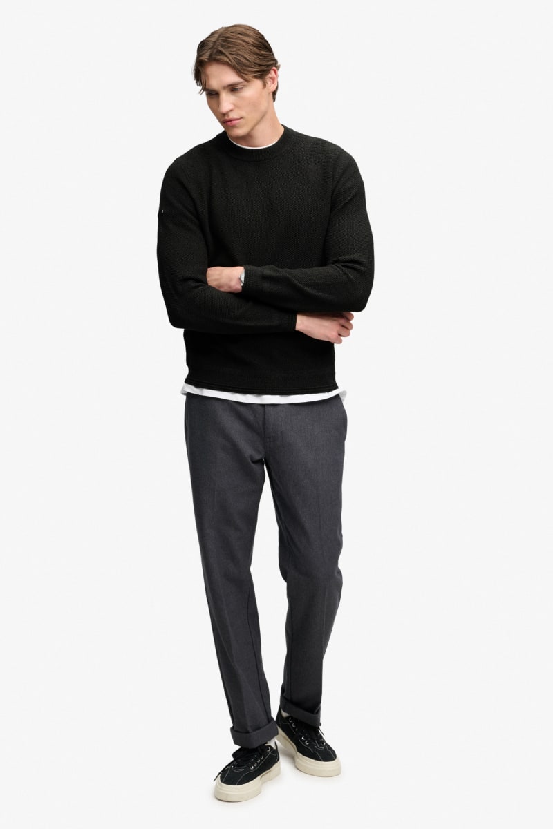 Superdry Texture Knit Jumper - Black Twist