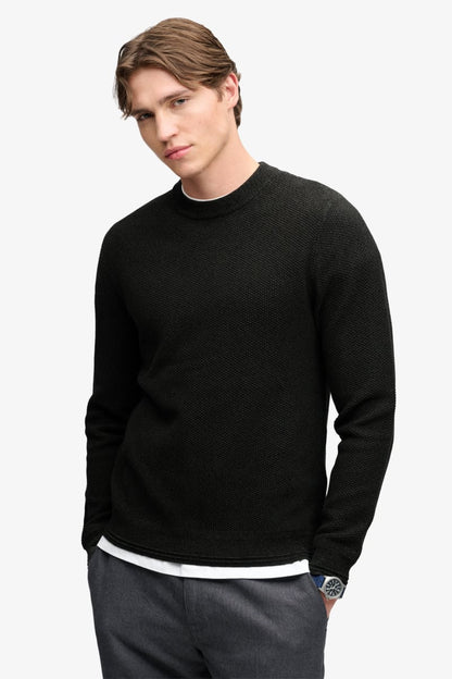 Superdry Texture Knit Jumper - Black Twist