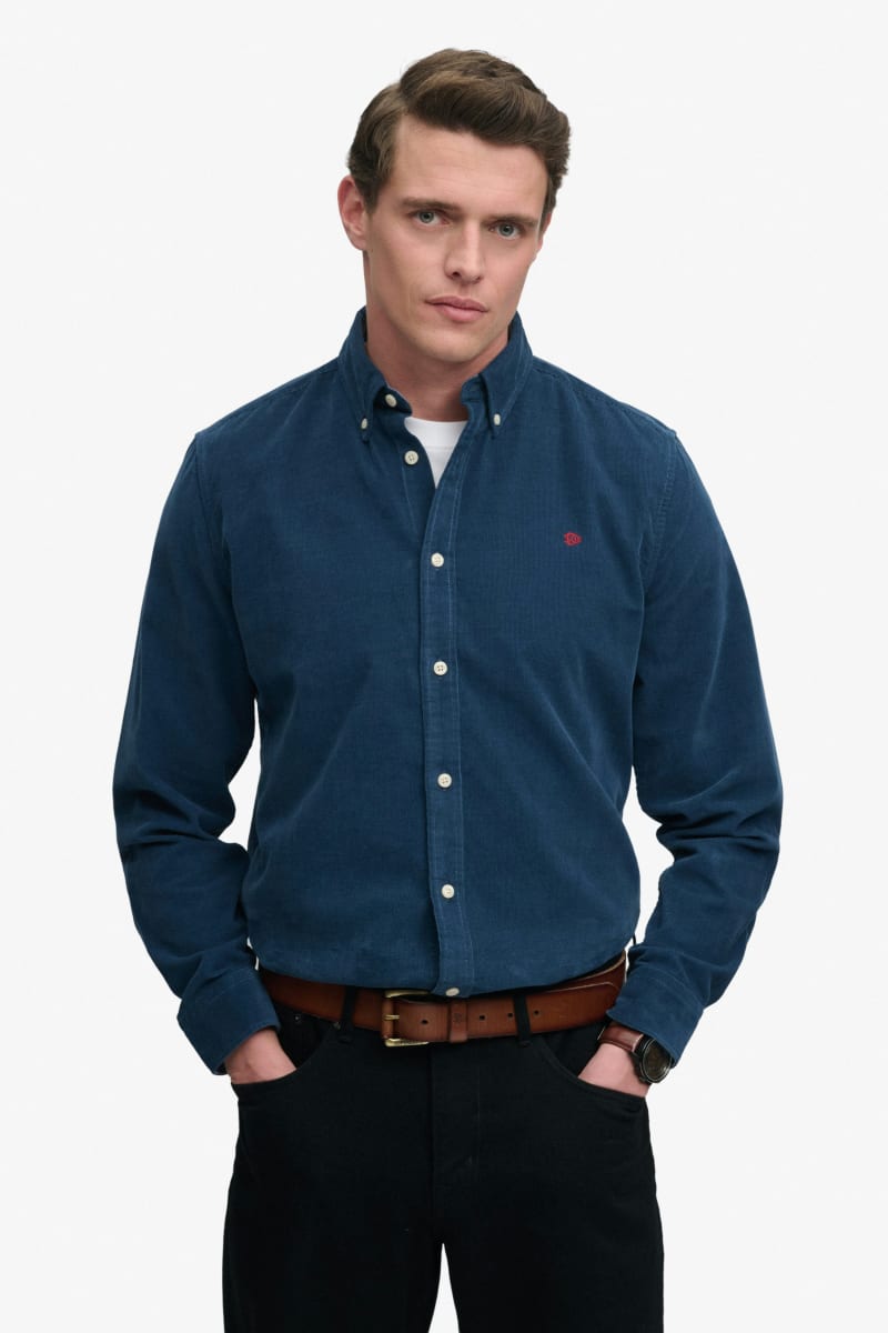 Superdry Classic Needle Cord Shirt - Insignia Blue