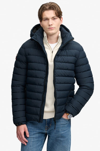 Superdry Hooded Fuji Midweight Padded Jacket - Navy Blazer