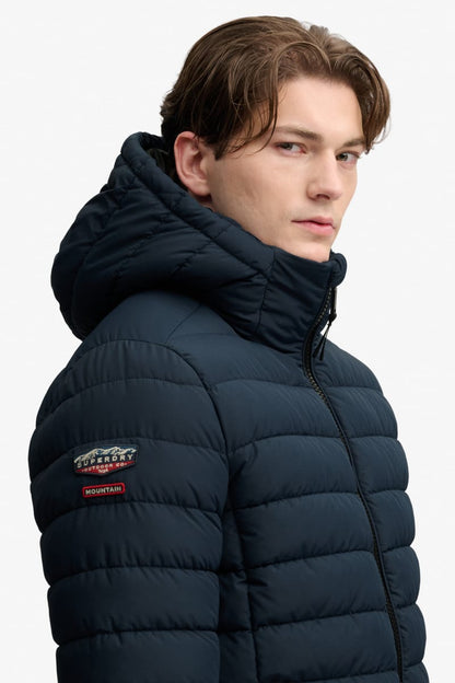 Superdry Hooded Fuji Midweight Padded Jacket - Navy Blazer