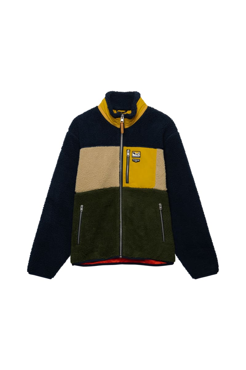 Superdry Colour Block Retro Zip Fleece - Eclipse Navy Mix