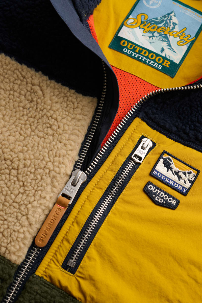 Superdry Colour Block Retro Zip Fleece - Eclipse Navy Mix