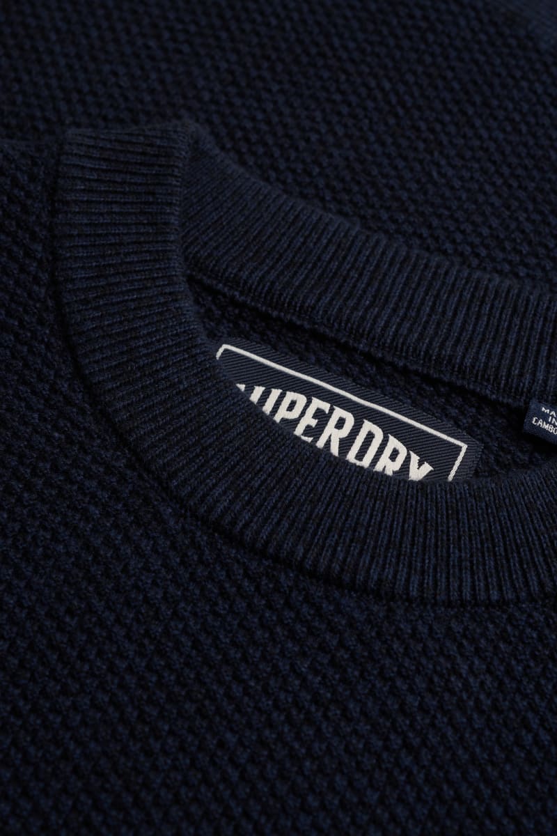 Superdry Texture Knit Jumper - Navy Twist