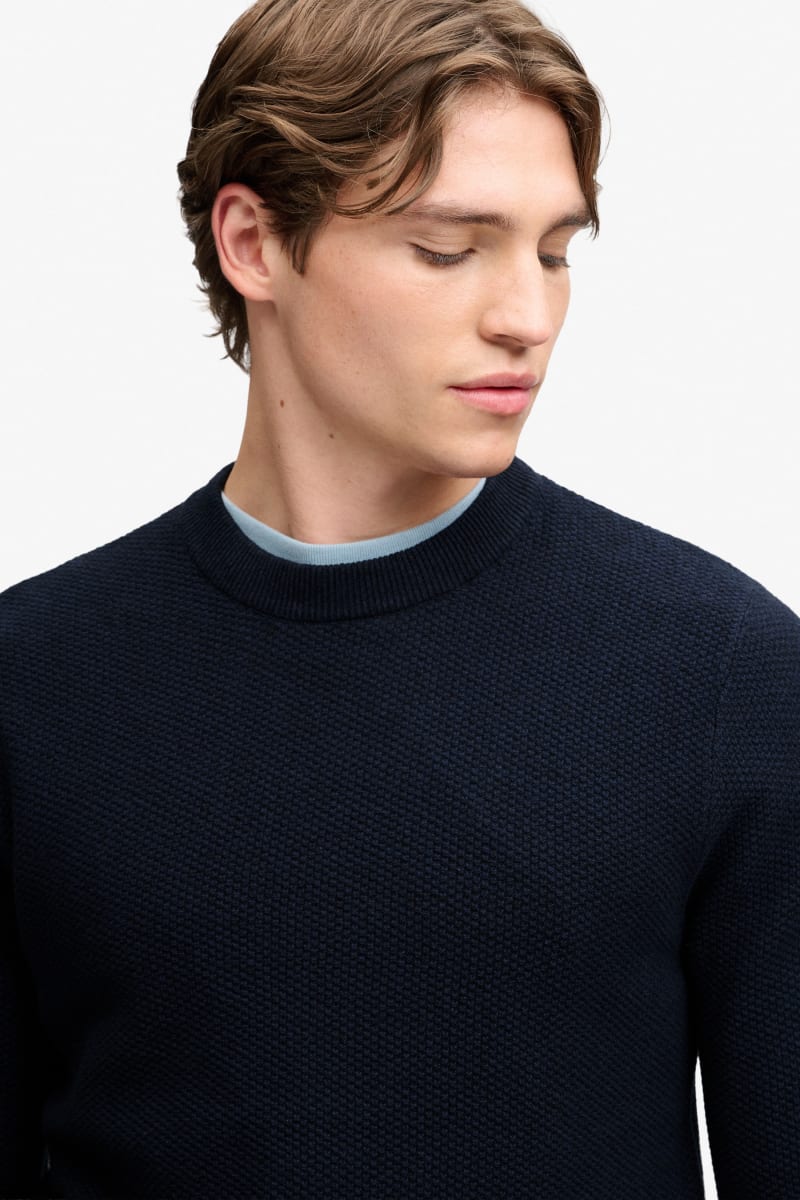 Superdry Texture Knit Jumper - Navy Twist