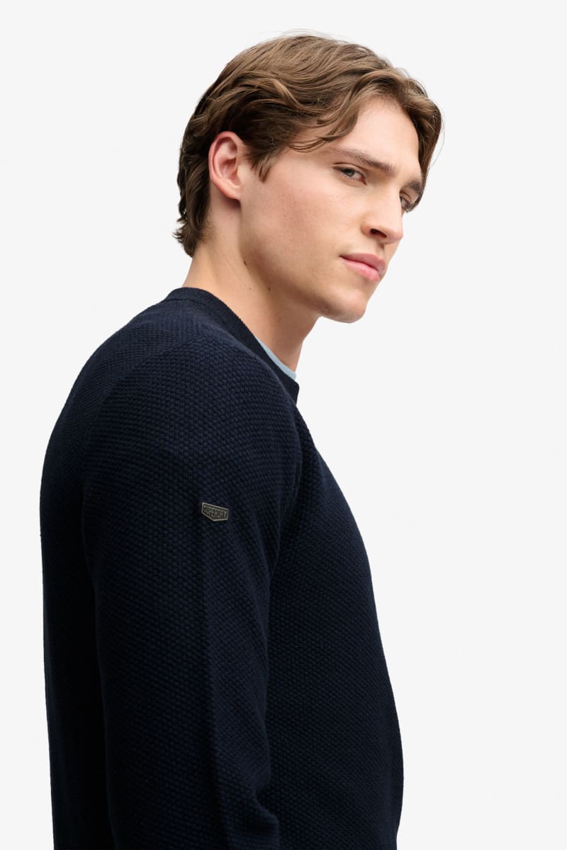 Superdry Texture Knit Jumper - Navy Twist