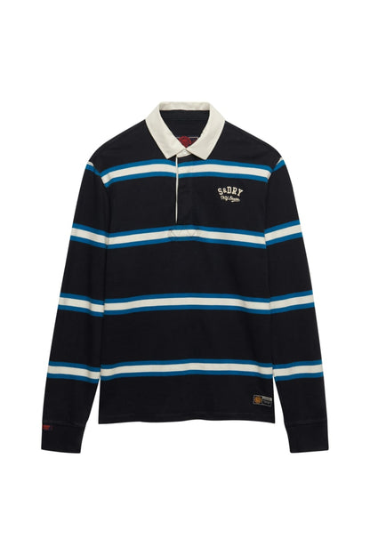 Superdry Vintage Athletic Stripe Rugby - Navy Stripe