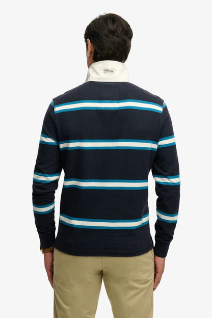 Superdry Vintage Athletic Stripe Rugby - Navy Stripe