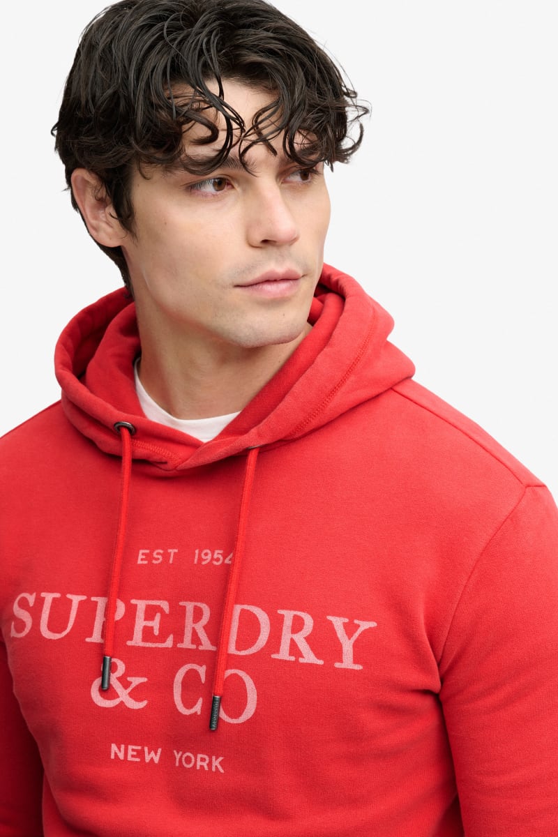Superdry 1954 Company Relaxed Hood - Base Red