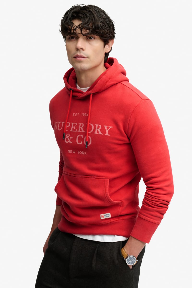 Superdry 1954 Company Relaxed Hood - Base Red