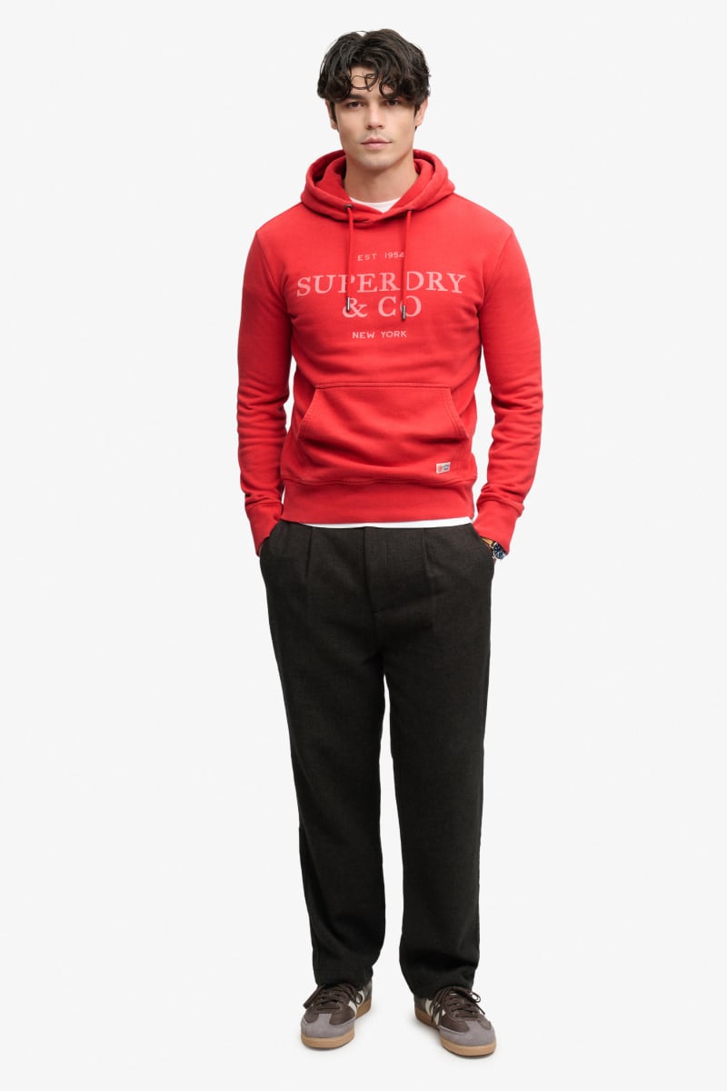 Superdry 1954 Company Relaxed Hood - Base Red
