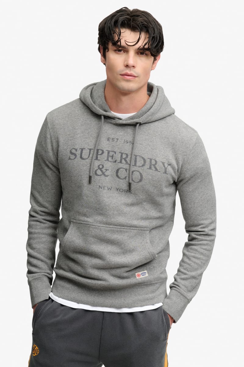 Superdry 1954 Company Relaxed Hood - Dark Vintage Grey Marl