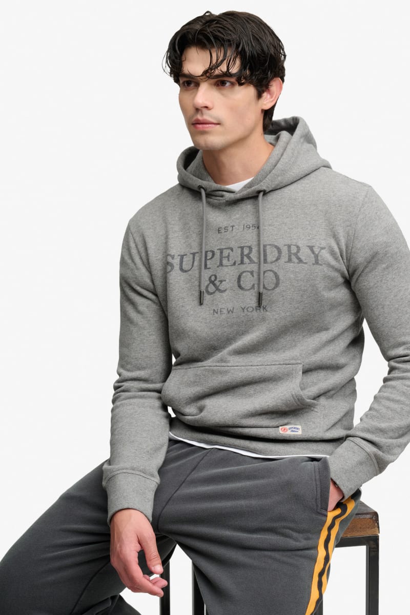 Superdry 1954 Company Relaxed Hood - Dark Vintage Grey Marl