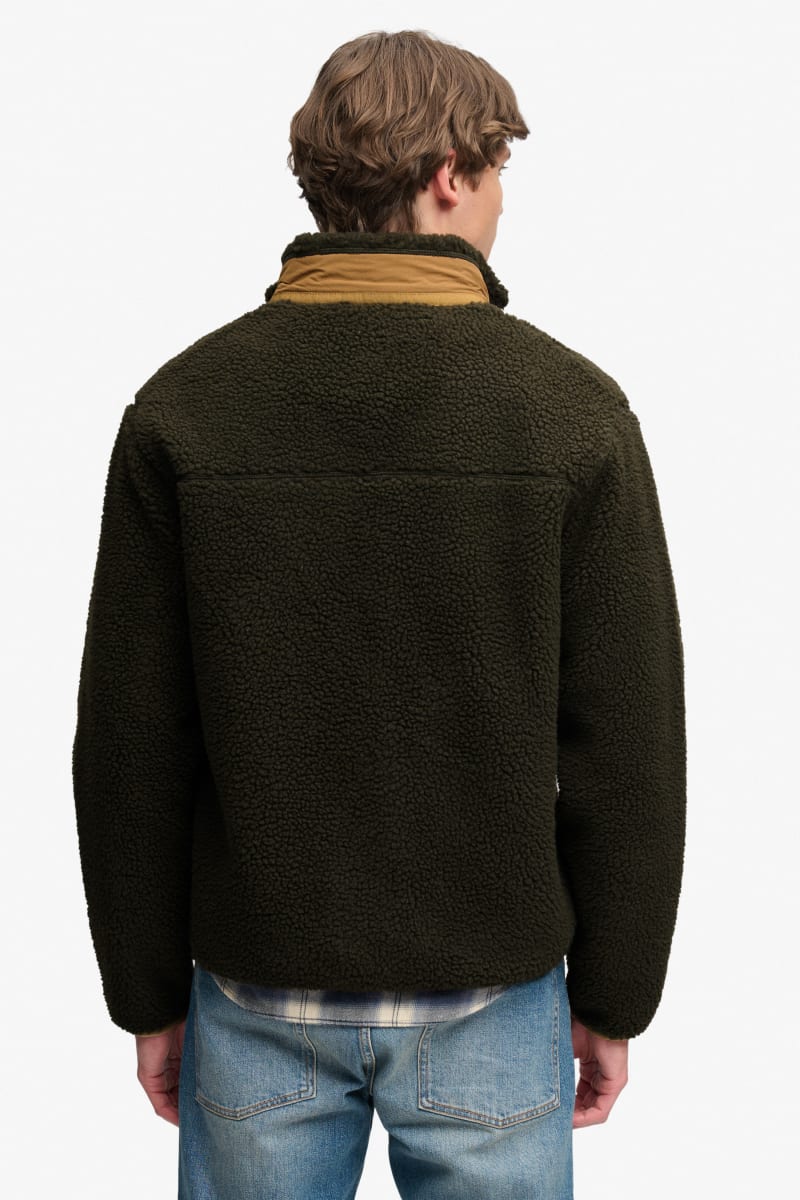 Superdry Mountain Full Zip Fleece Olive and Deep Brown