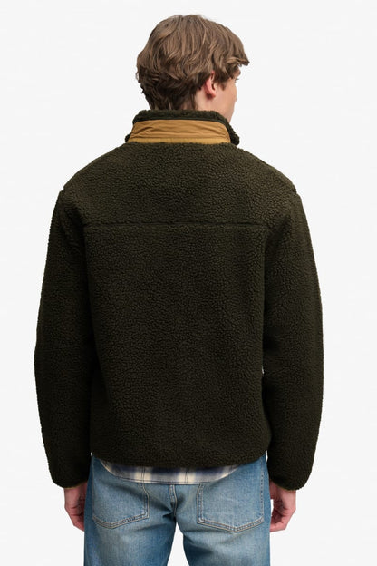 Superdry Mountain Full Zip Fleece Olive and Deep Brown
