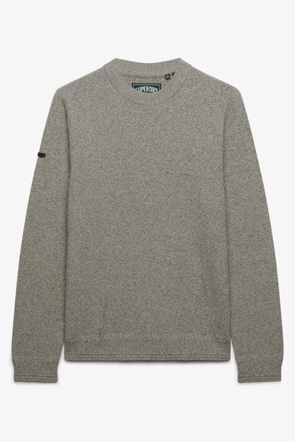 Superdry Texture Knit Jumper - Beige/Grey Twist