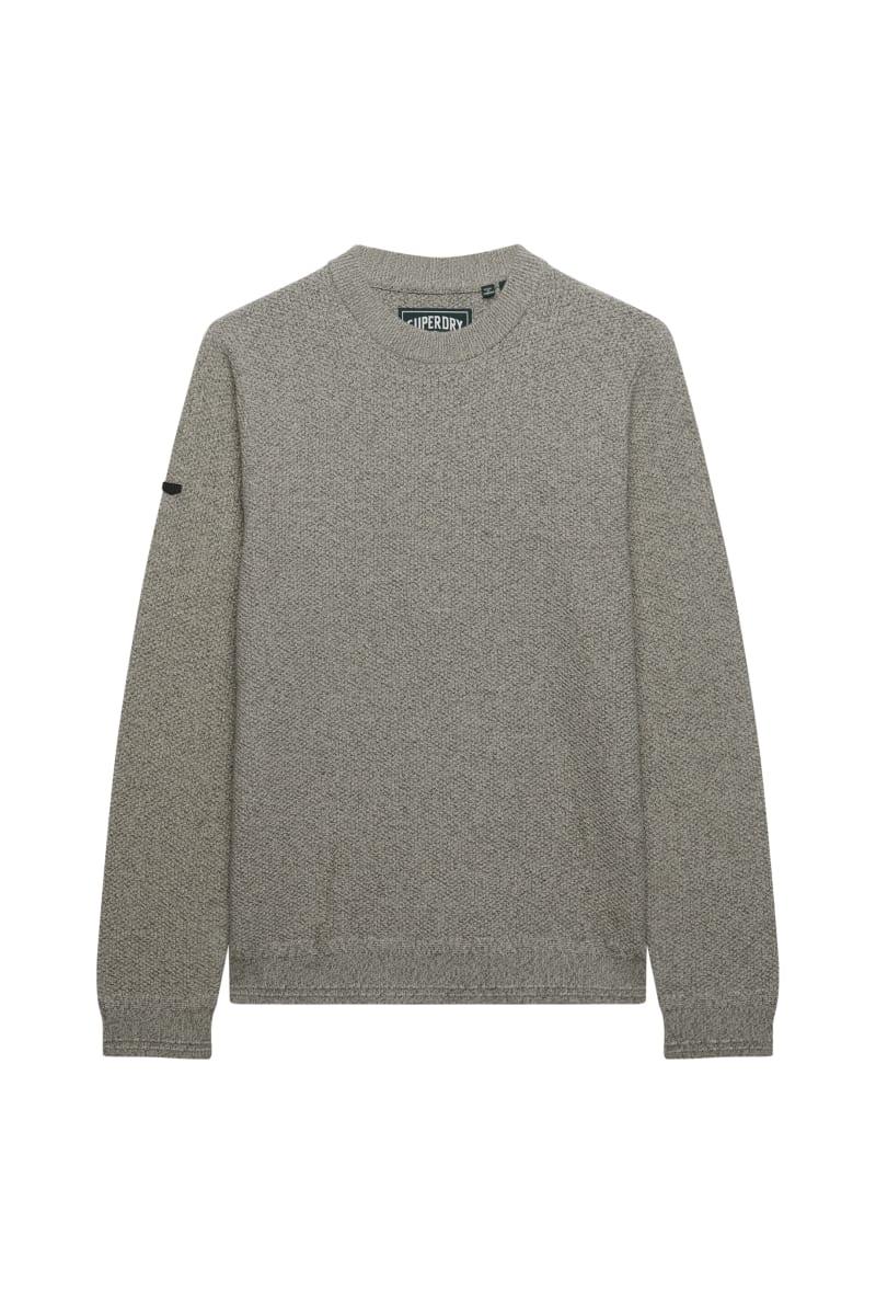 Superdry Texture Knit Jumper - Beige/Grey Twist