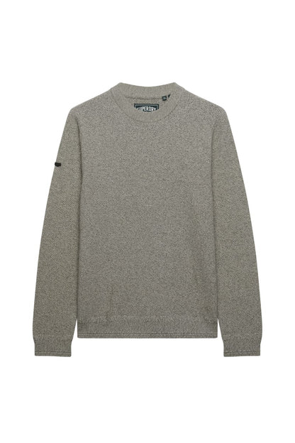 Superdry Texture Knit Jumper - Beige/Grey Twist