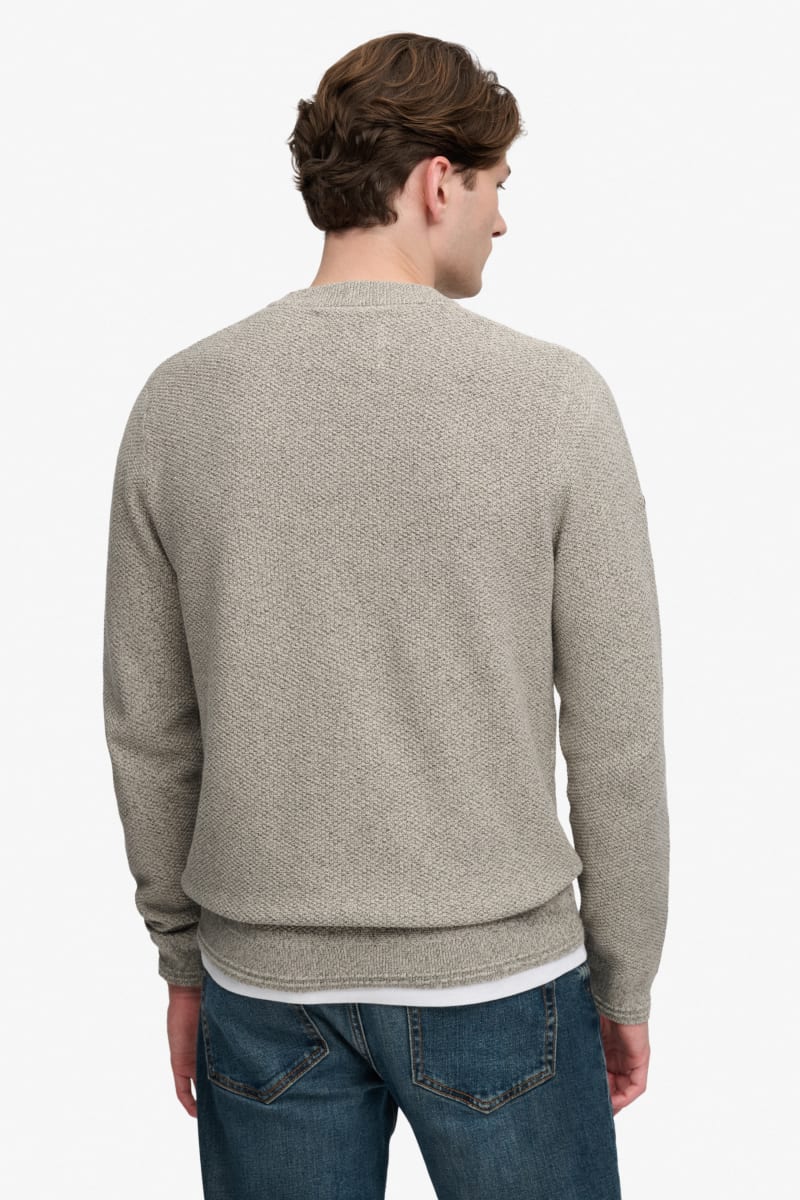 Superdry Texture Knit Jumper - Beige/Grey Twist
