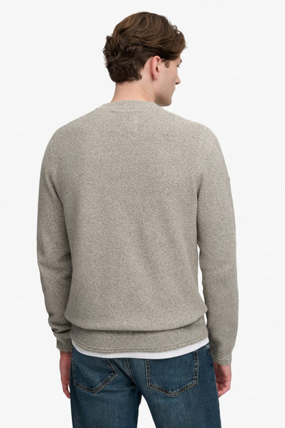 Superdry Texture Knit Jumper - Beige/Grey Twist