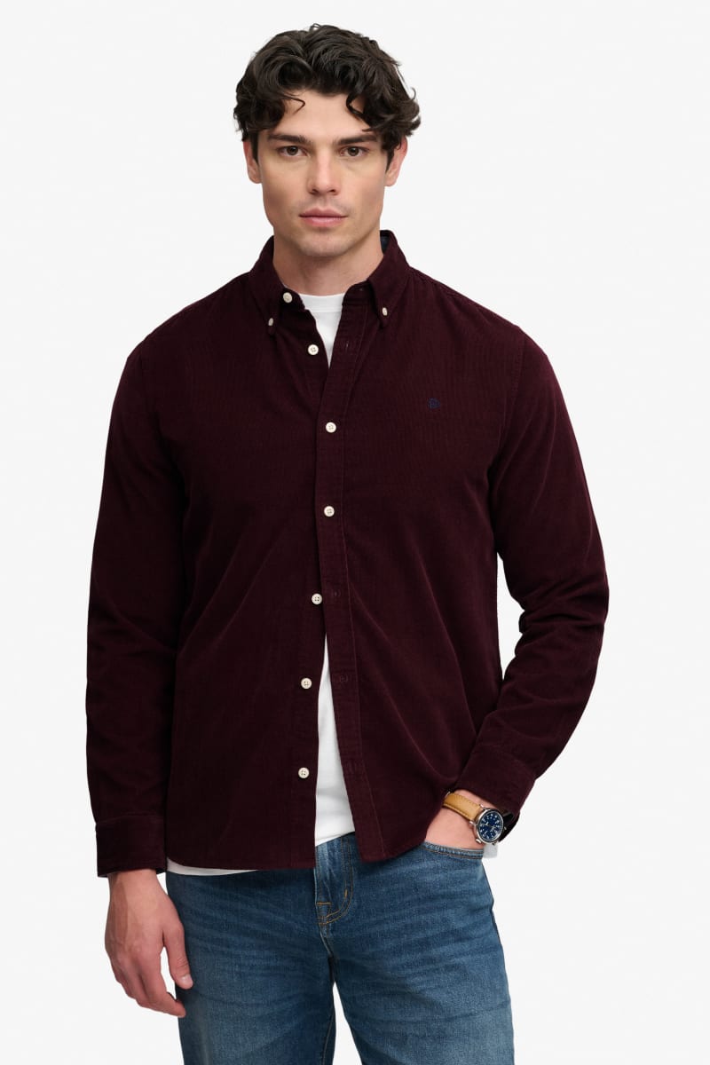 Superdry Classic Needle Cord Shirt - Winter Port