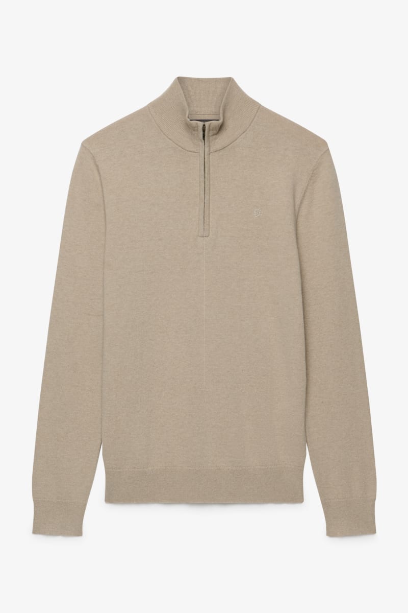 Superdry M6110783A Essential Lightweight Wool Blend Half Zip Barley Marl