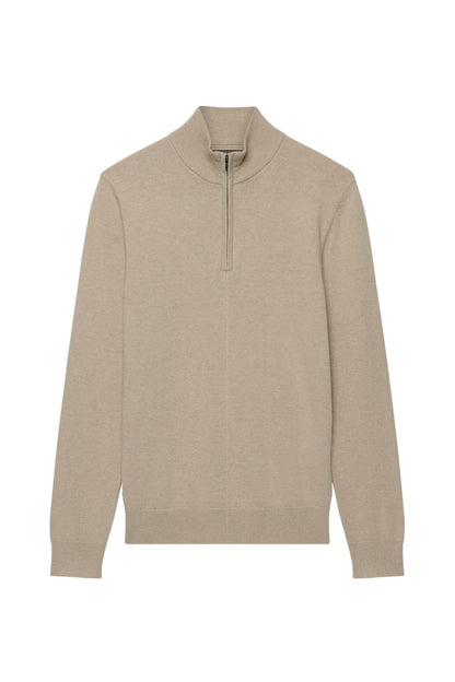 Superdry M6110783A Essential Lightweight Wool Blend Half Zip Barley Marl