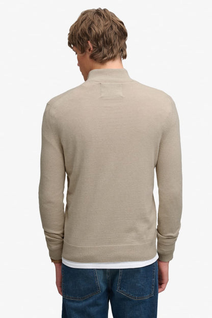 Superdry M6110783A Essential Lightweight Wool Blend Half Zip Barley Marl