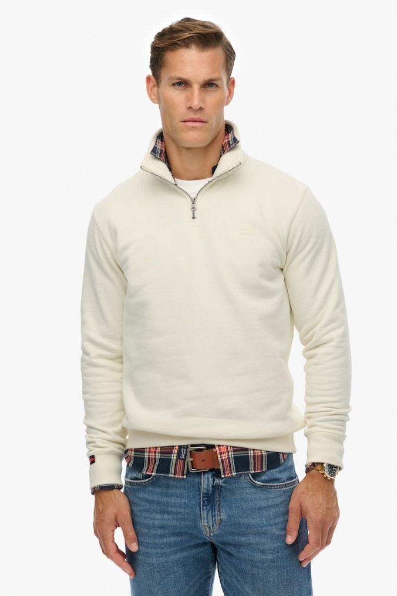 Superdry Ess Logo Henley Dusty White