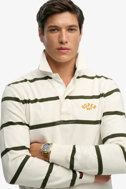 Superdry Vintage Athletic Stripe Rugby - Athletic White Stripe