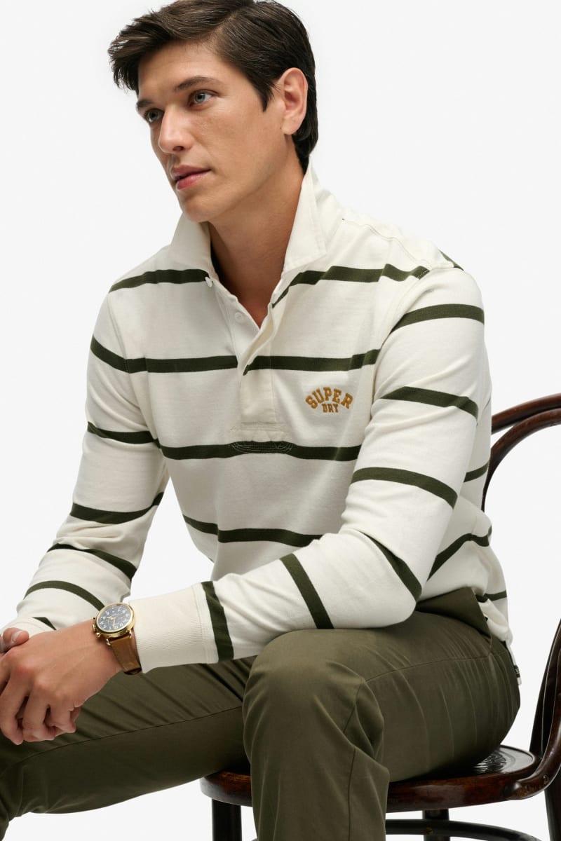 Superdry Vintage Athletic Stripe Rugby - Athletic White Stripe