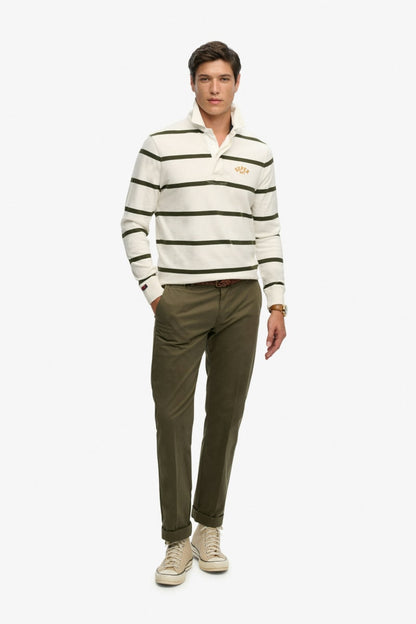 Superdry Vintage Athletic Stripe Rugby - Athletic White Stripe