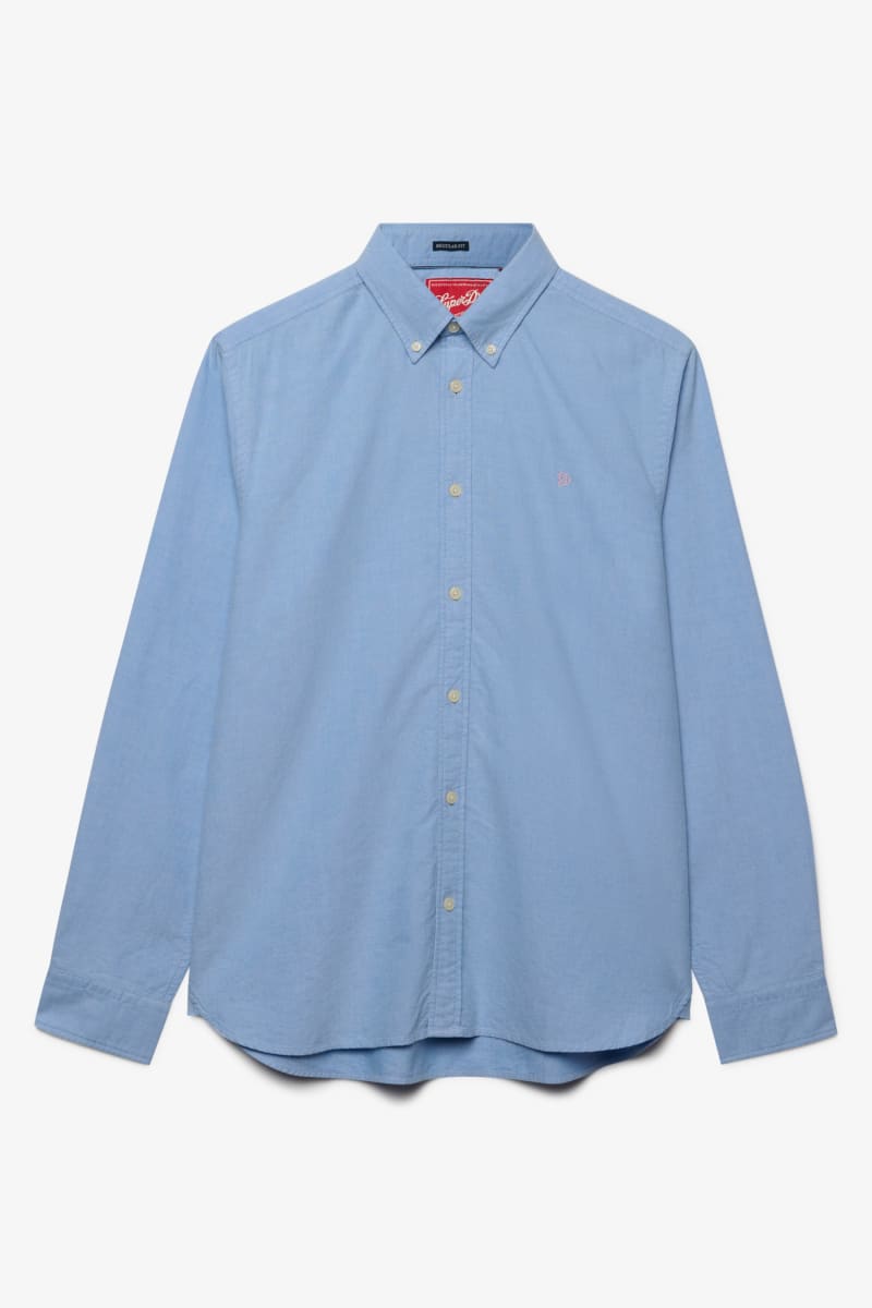 Superdry Preppy Oxford Long Sleeve Shirt - Sky Blue Chambray